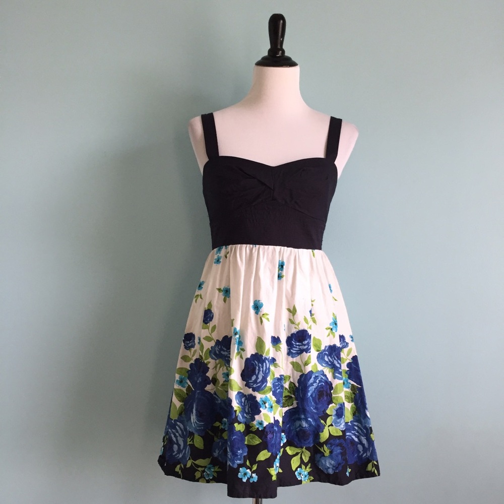 Navy Floral Dress